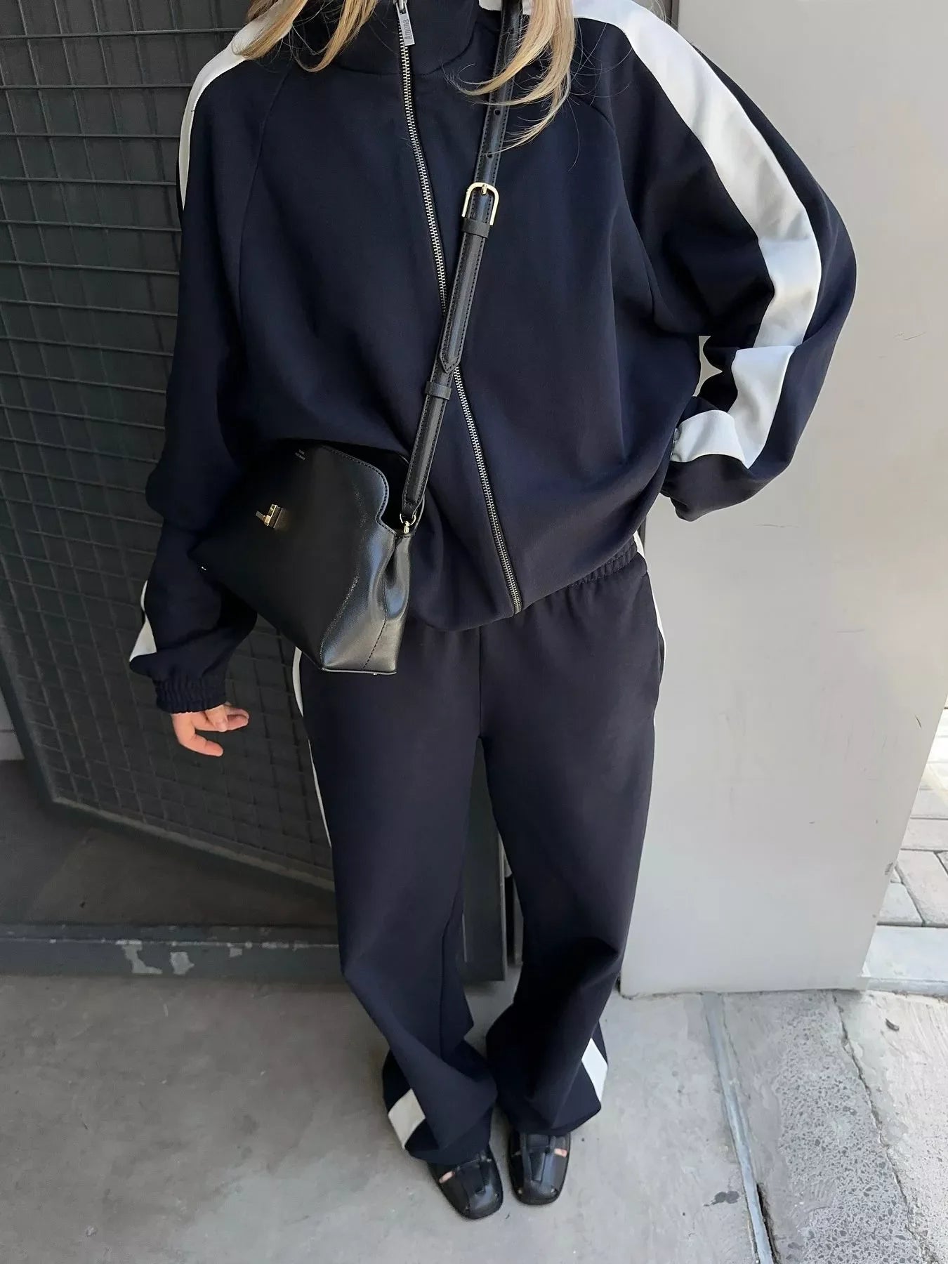 Zip Up Long Sleeve Outerwear and Pants Set