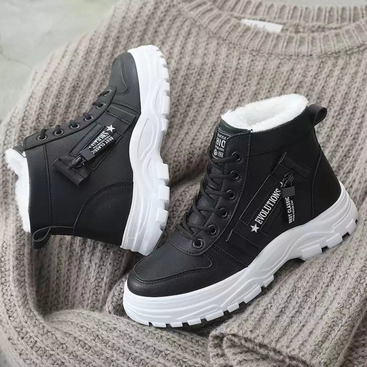 Lace Up Warm Ankle Boots