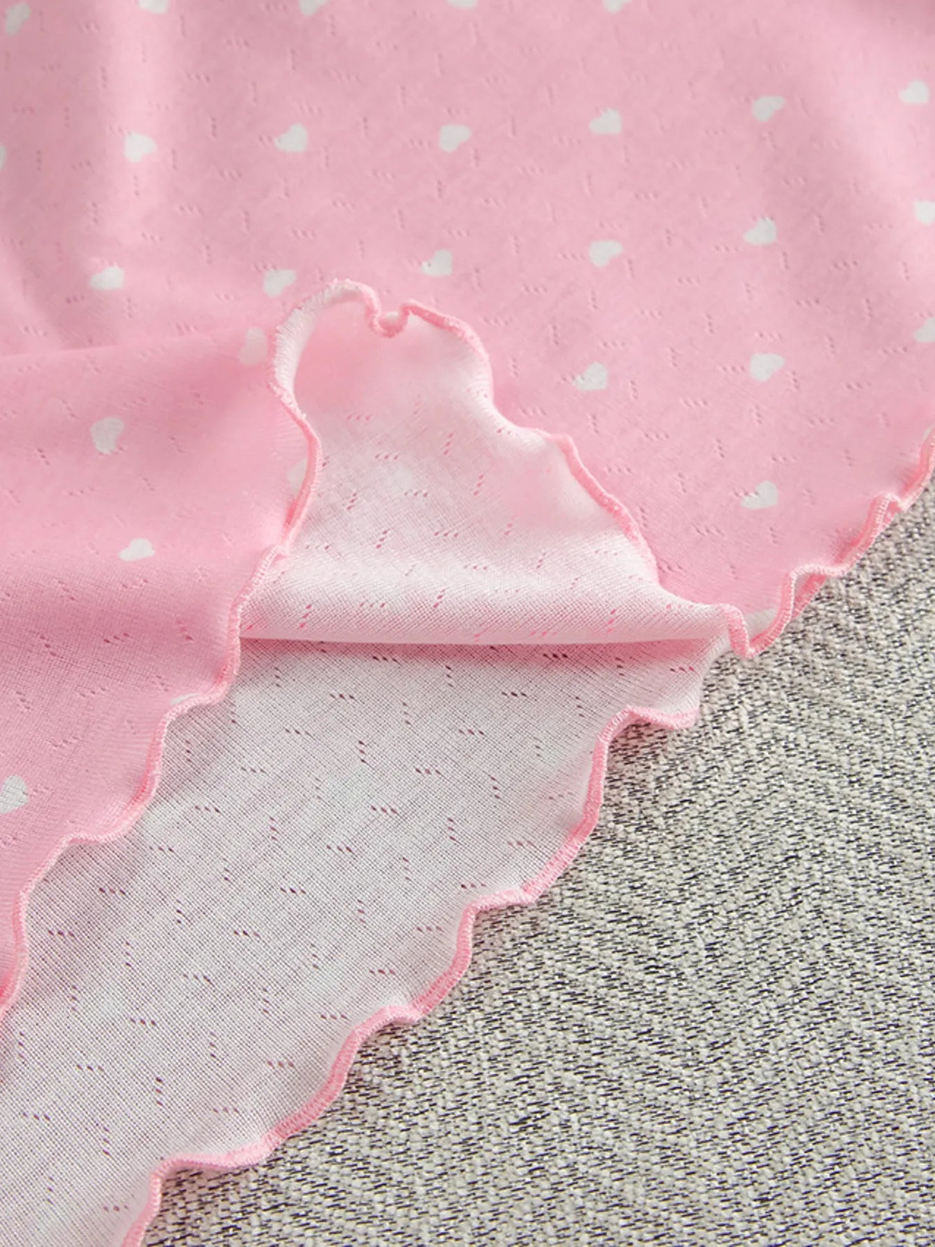 Sweet Pink Polka Dot Lounge Set – Soft Round Neck Top & Pants