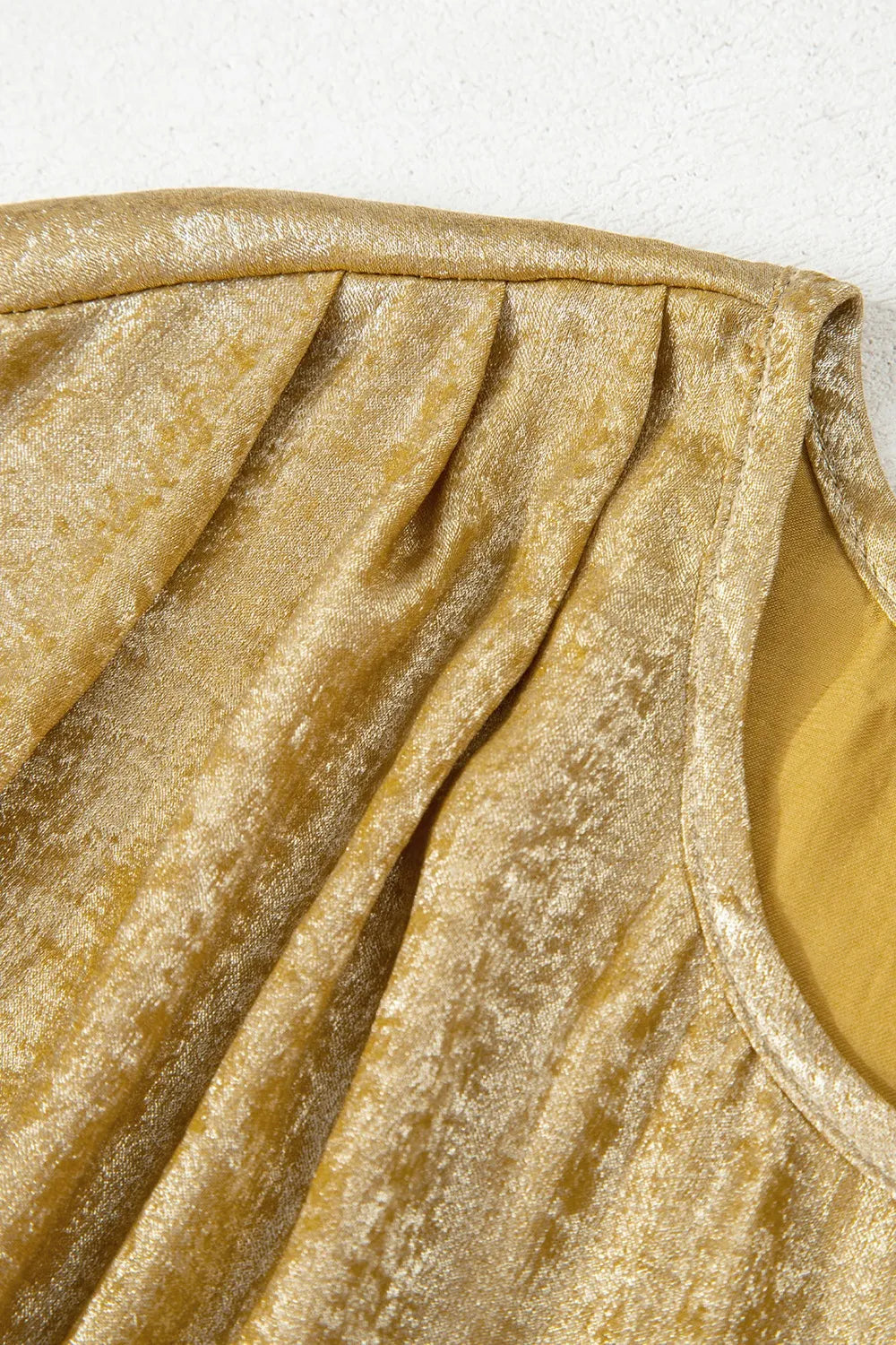 Metallic Gold Blouse - Short Sleeve