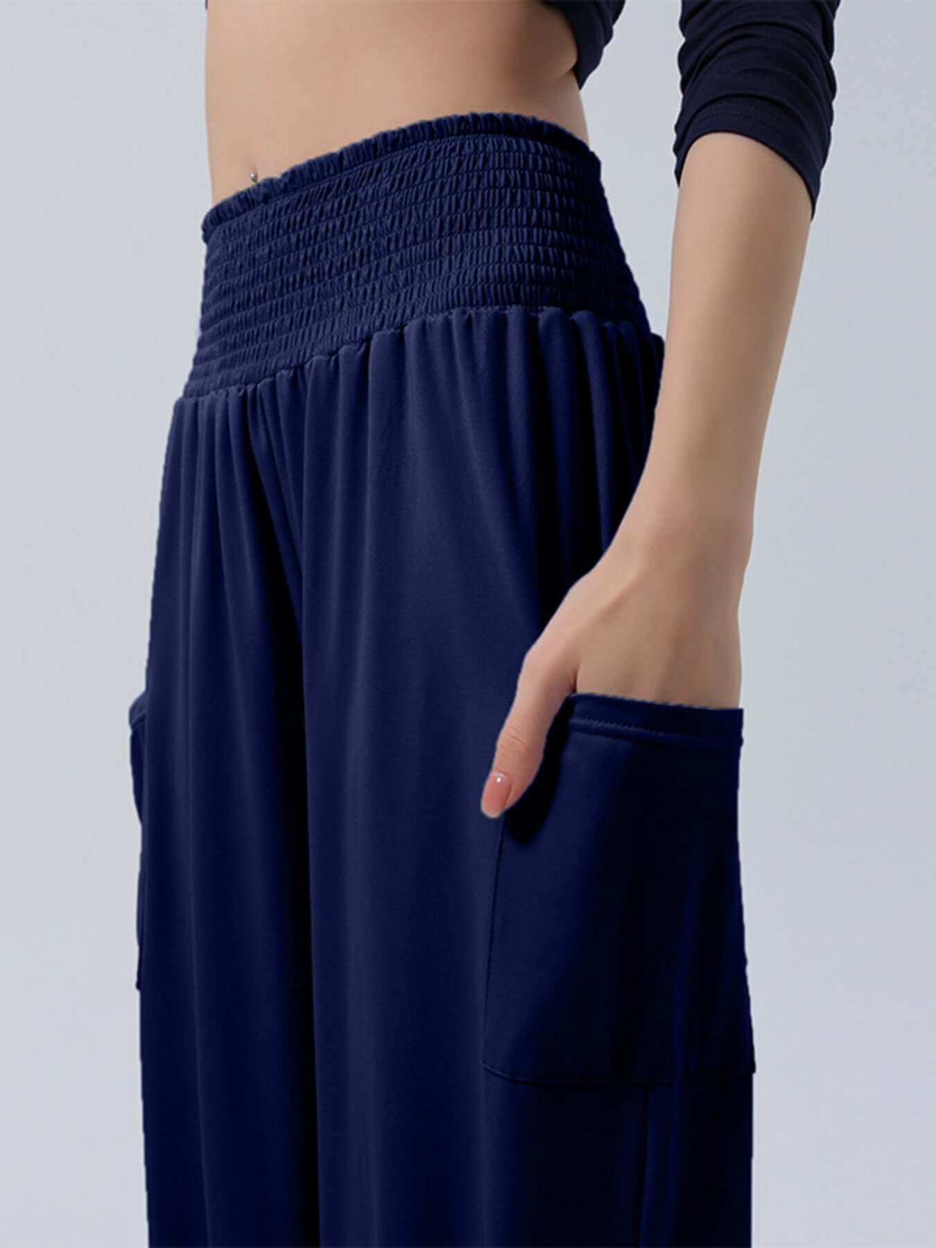 Smocked Waist Harem Pants with Pockets Size Inclusive (S to 5XL)