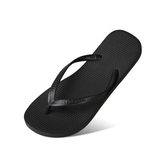Toe Post Flat Slippers Black