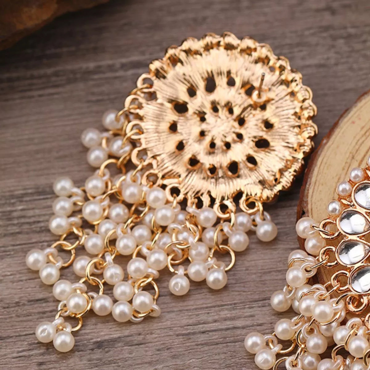 Elegant Pearl Fringe Dangle Earrings – Statement Drop Jewelry for Women