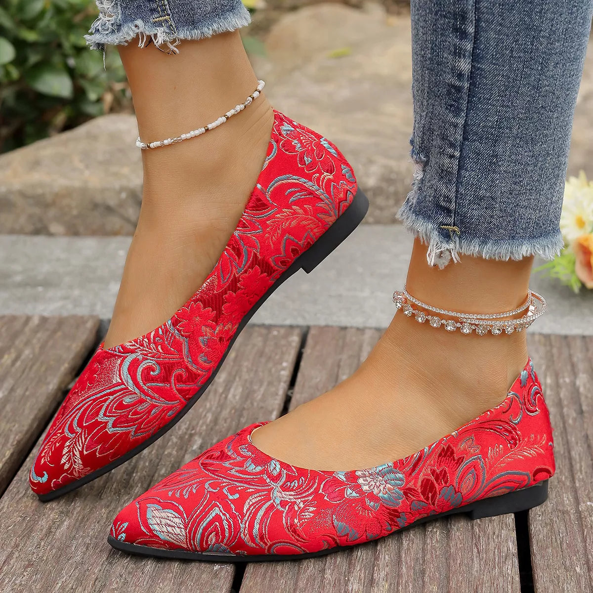 Point Toe Flats Slip-Ons