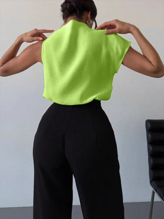 Mock Neck Solid Color Tank
