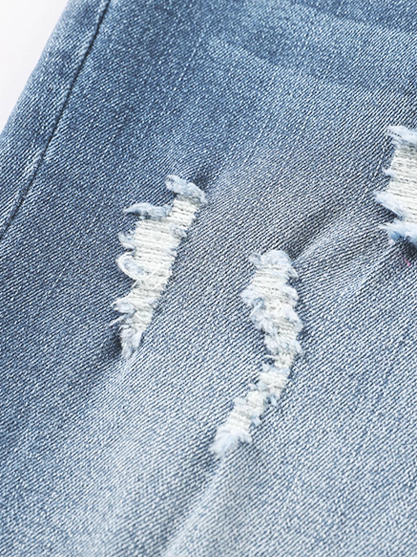 High Waist Distressed Straight Leg Jeans