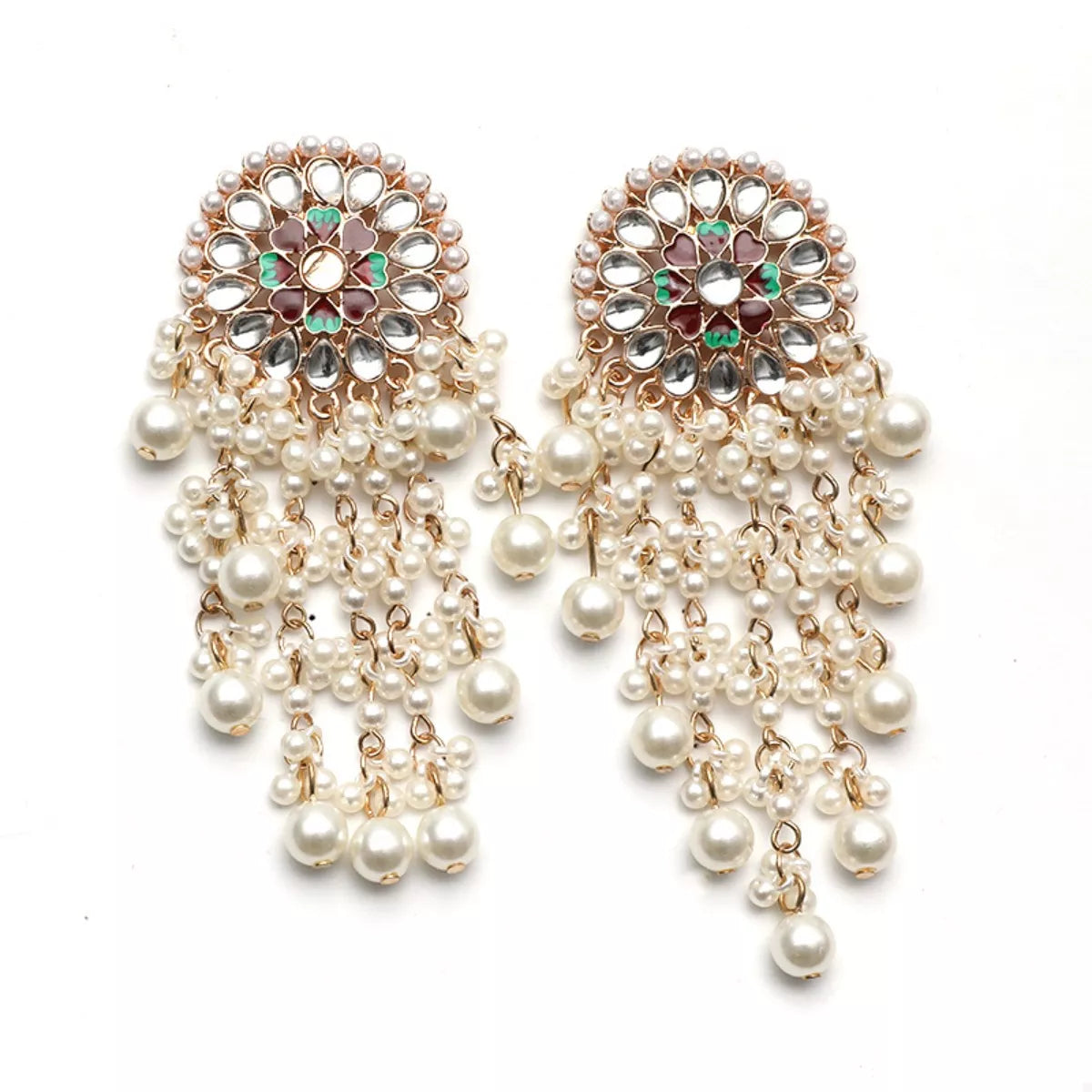 Elegant Pearl Fringe Dangle Earrings – Statement Drop Jewelry for Women