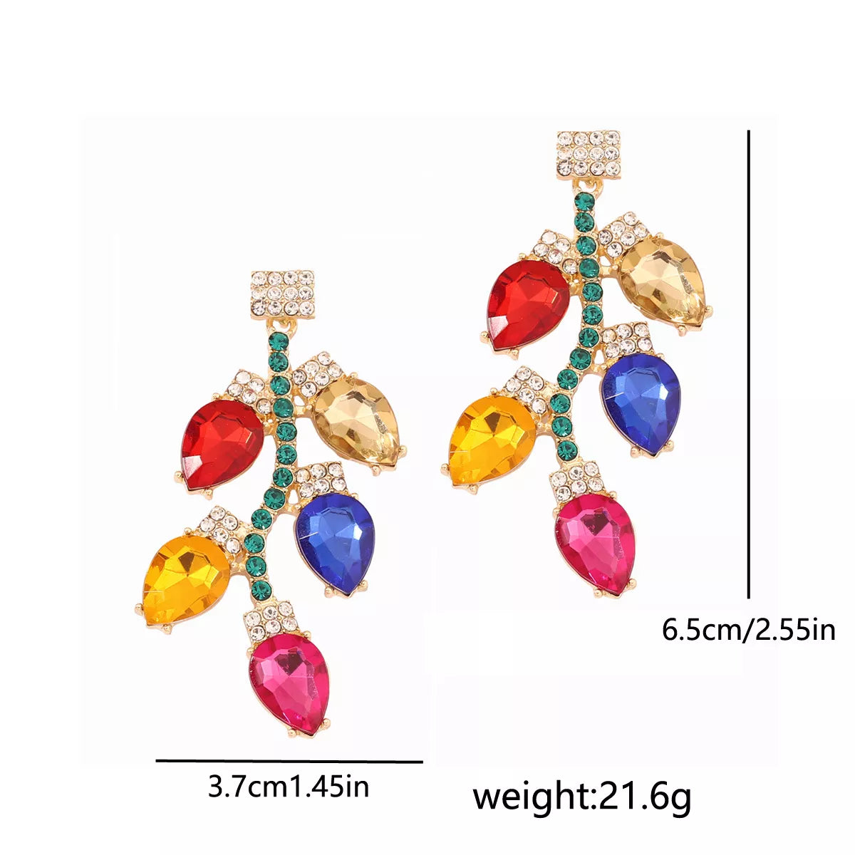 Christmas Rhinestone Drop Earrings