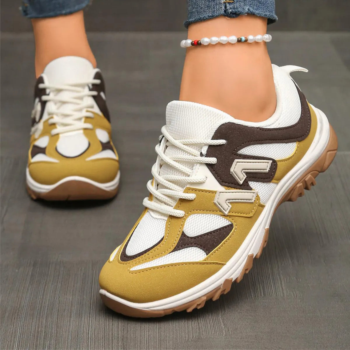 Contrast Lace Up Athletic