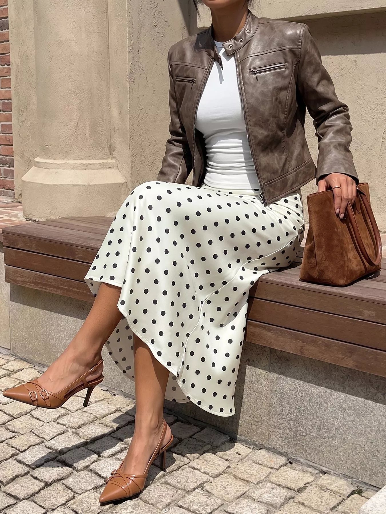 Polka Dot Midi Skirt