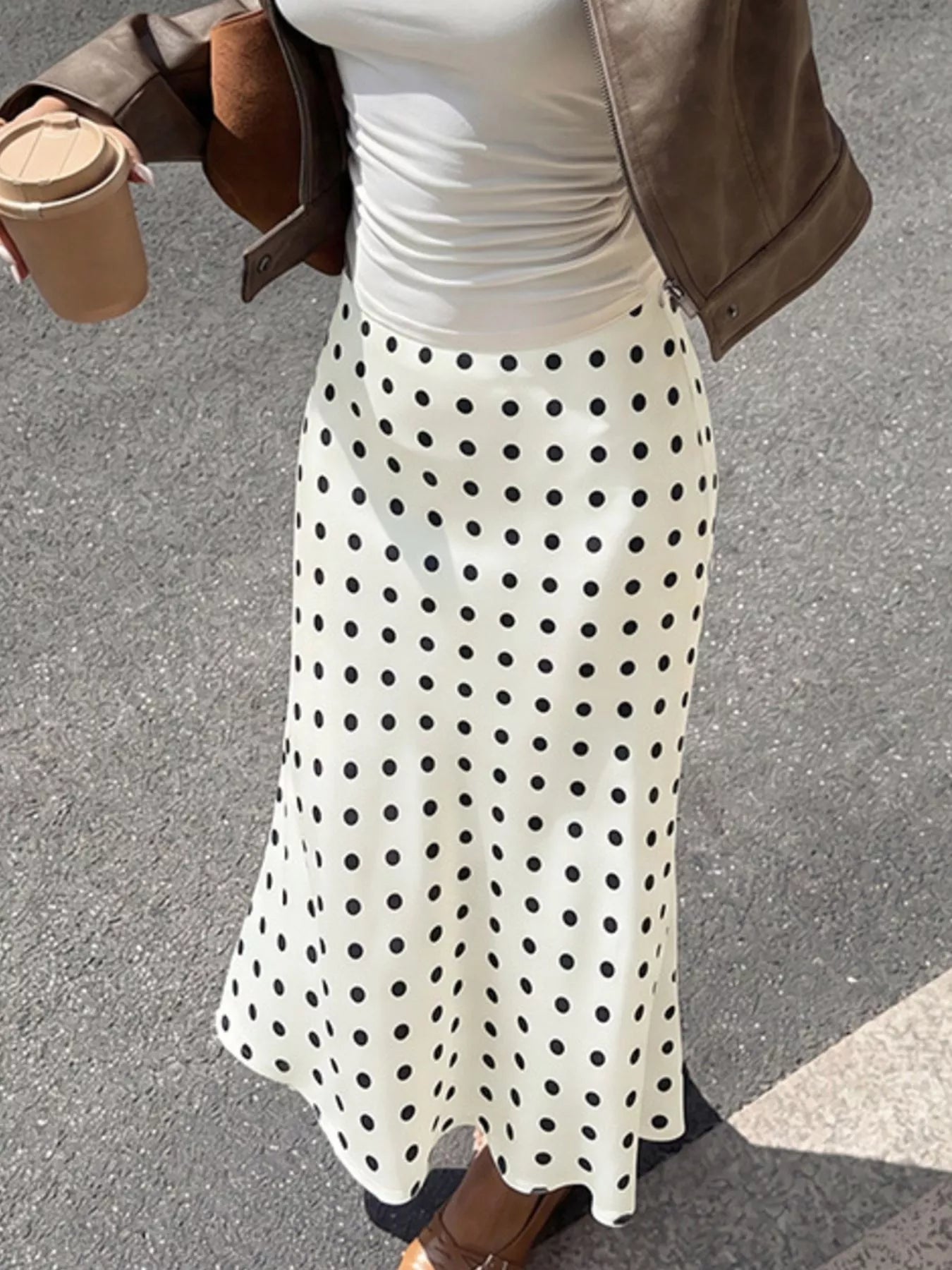 Polka Dot Midi Skirt