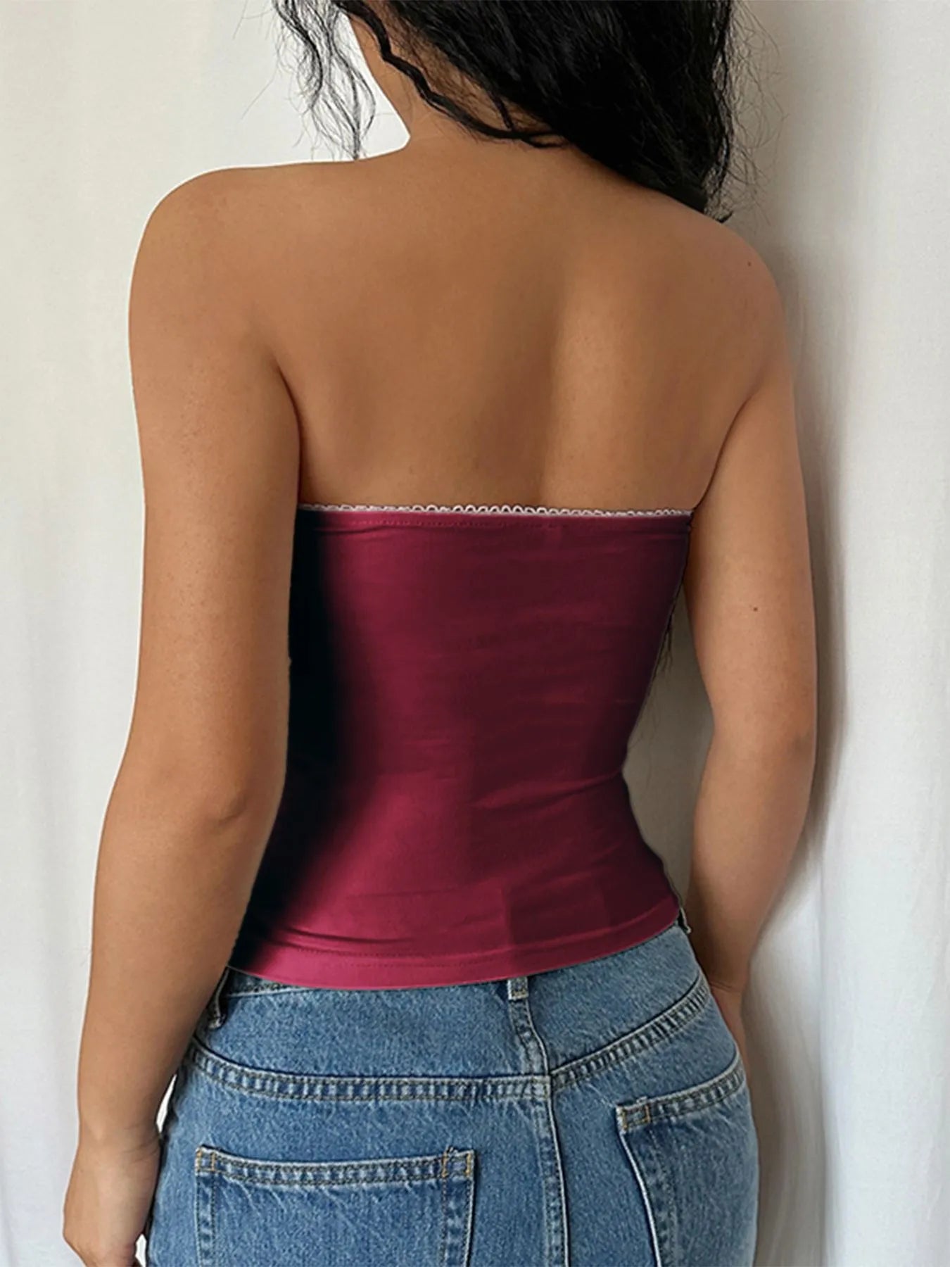 Flirty Lace Accent Tube Top