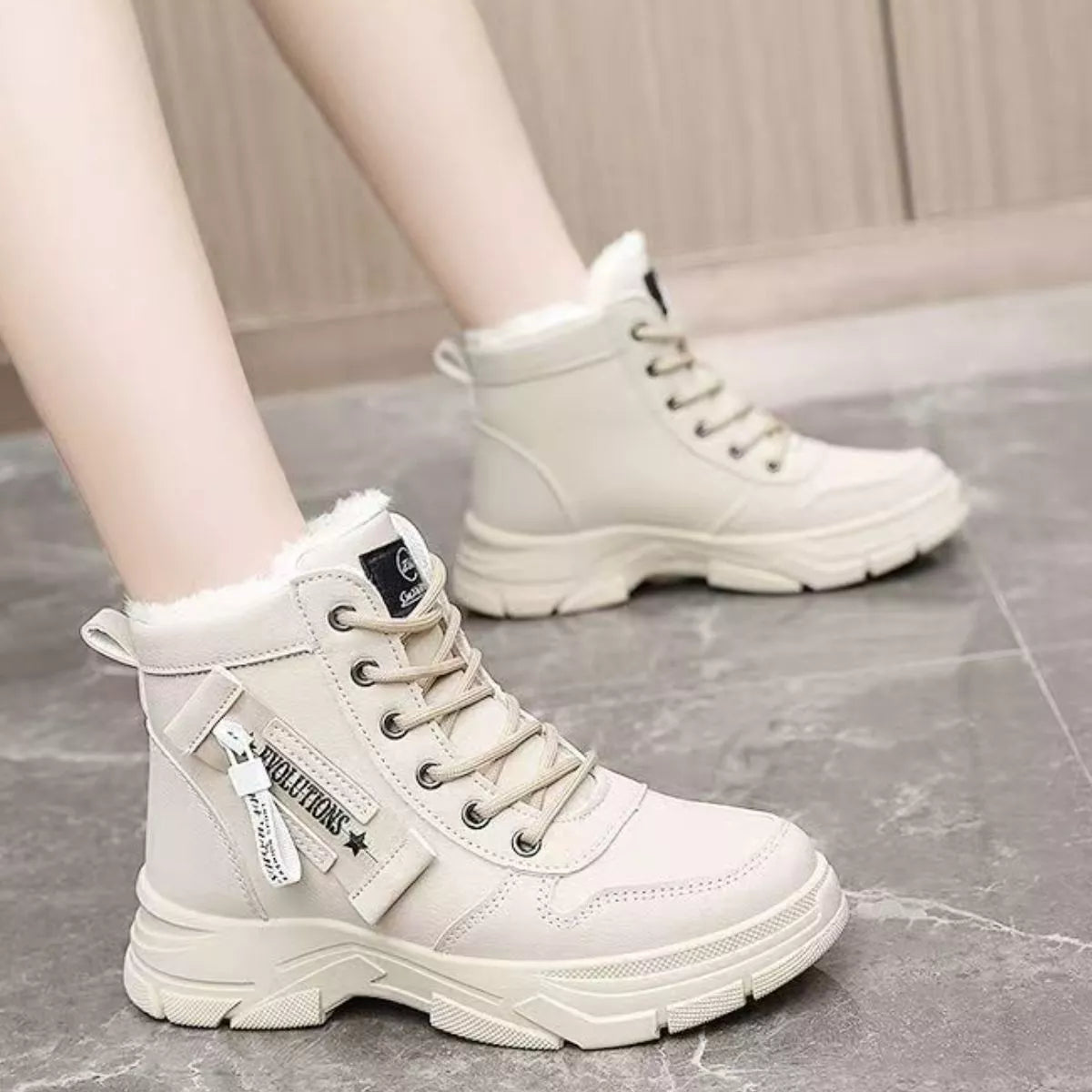 Lace Up Warm Ankle Boots