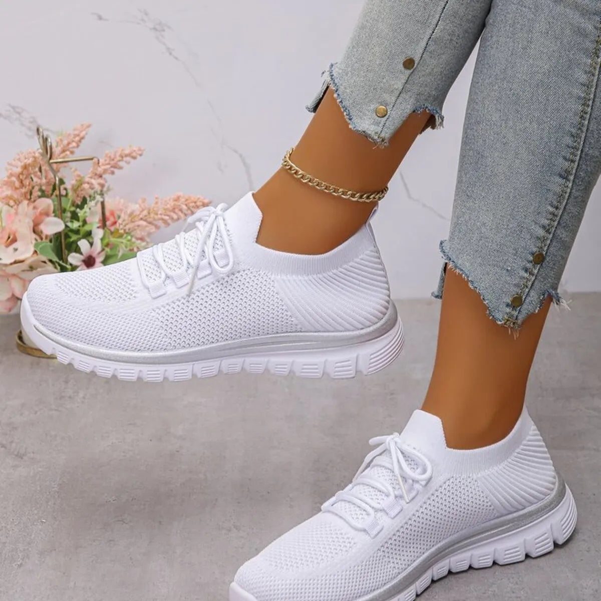 Women’s Breathable Mesh Lace Up Athletic Sneakers – Lightweight Running & Training Shoes