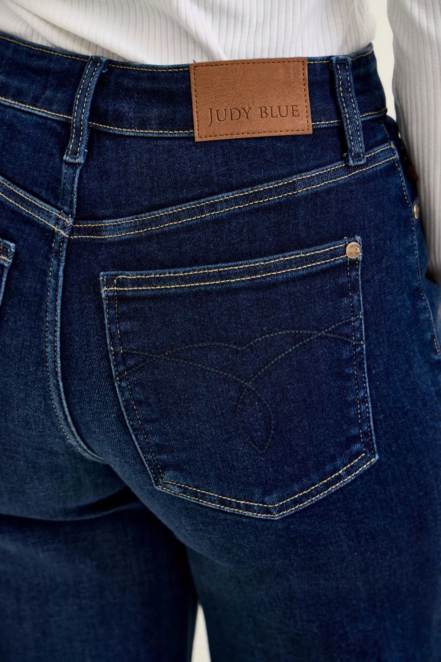 Dark Blue High-Waisted Wide-Leg Jeans