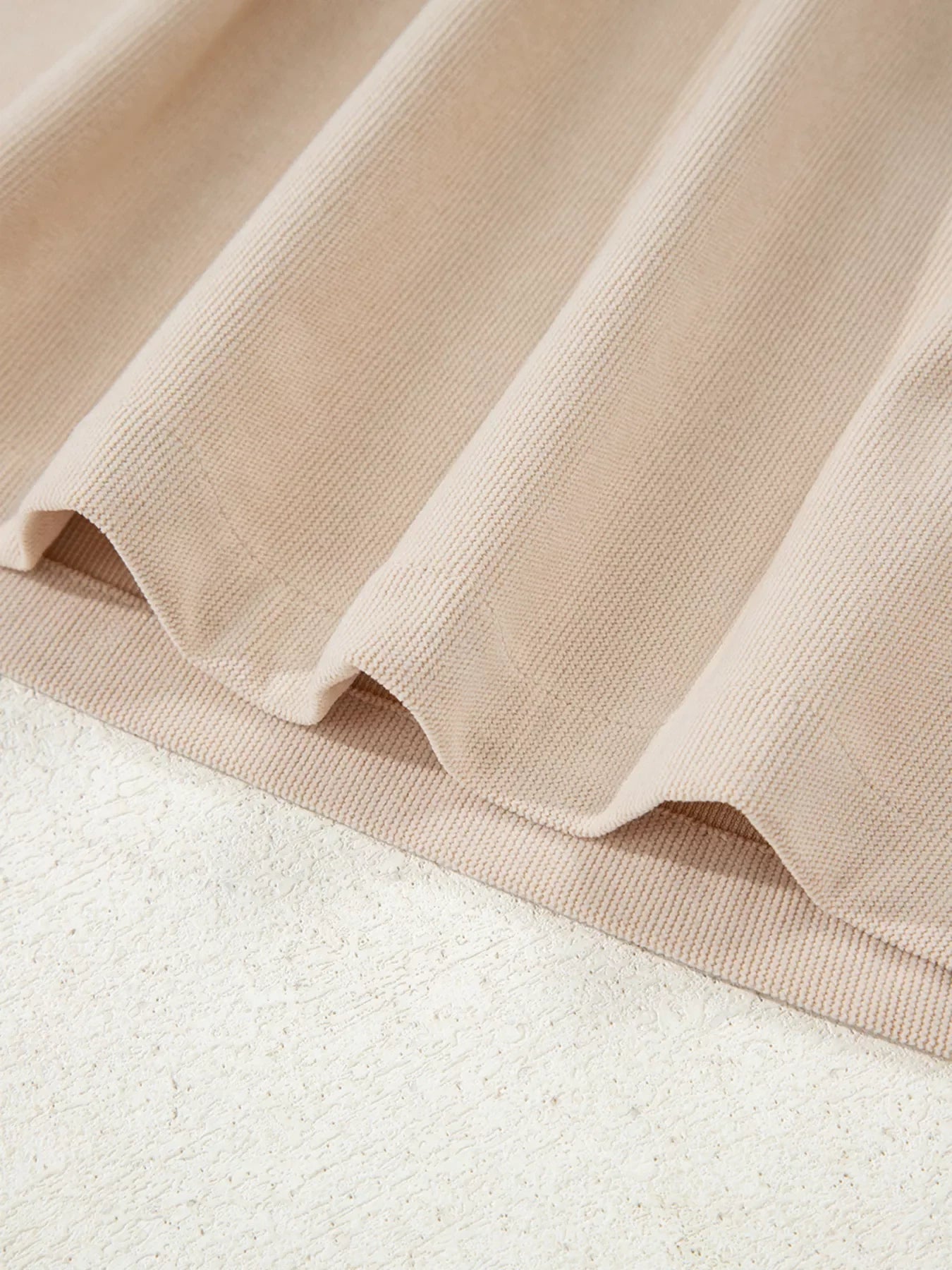 Corduroy Half Button Collared Long Sleeve Mini Dress