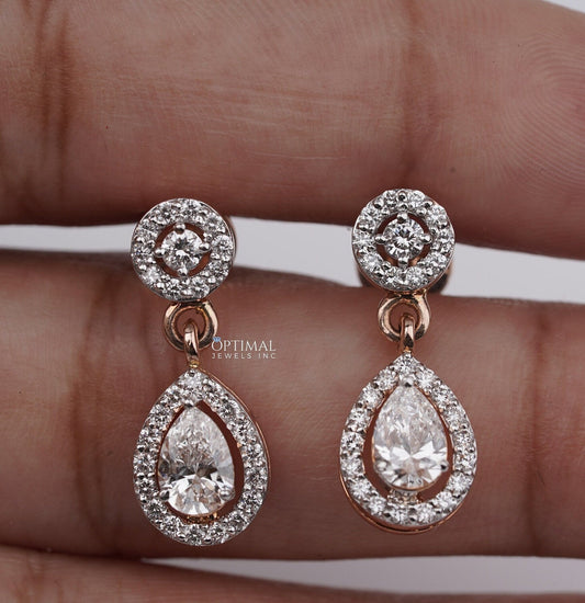 Dazzling Two-Stone Halo Earrings – 2.00 CTW Lab-Grown Diamonds