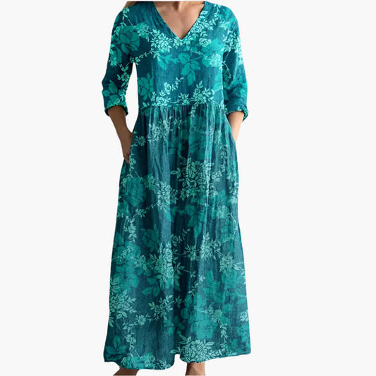 Millicent - Ocean Fern Tummy Coverage Dress
