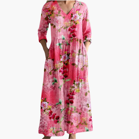 Henrietta - Blushing Bloom Tummy Coverage Dress
