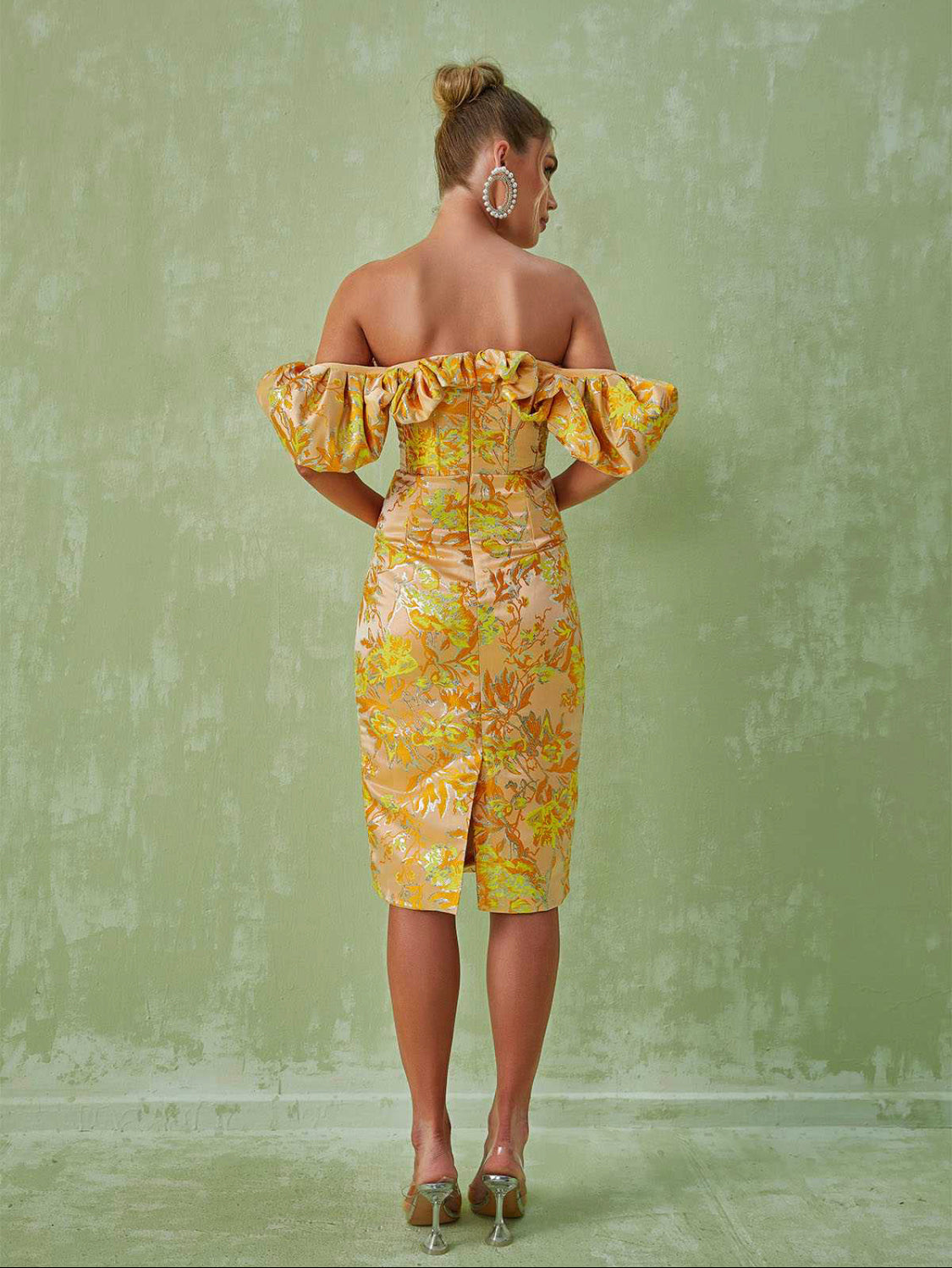 Dona jacquard midi dress size M