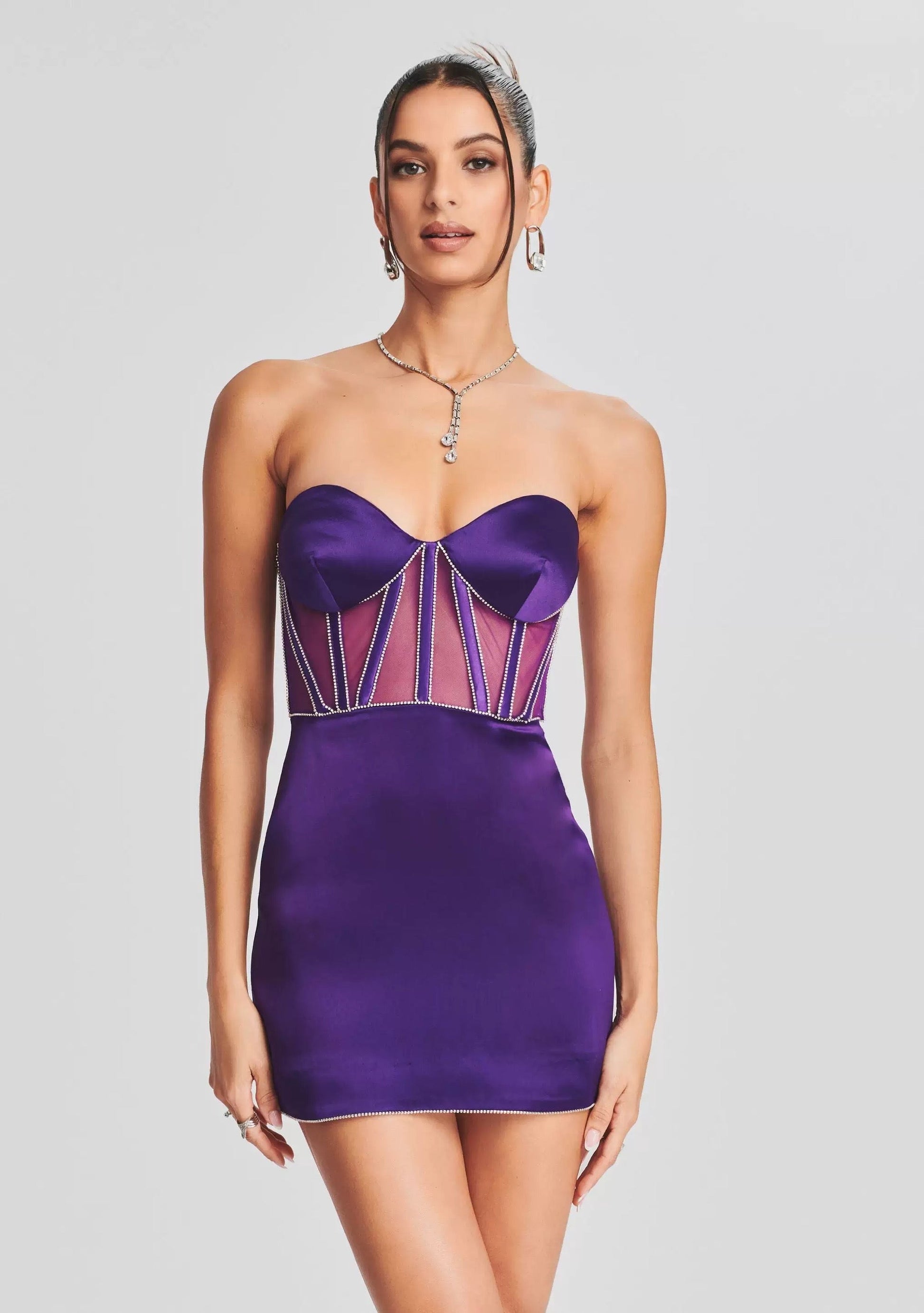 Violeta satin mini dress