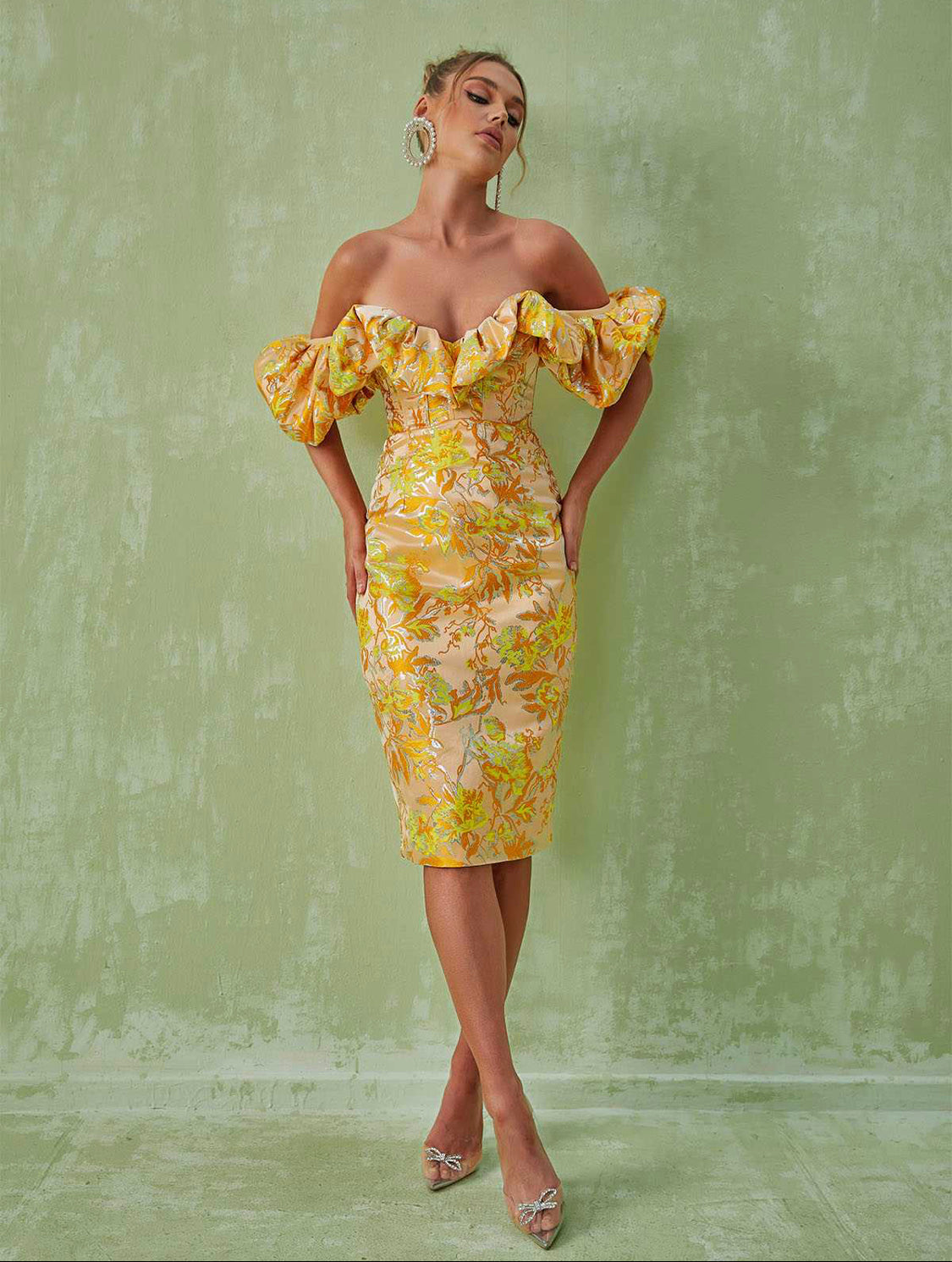 Dona jacquard midi dress size M M