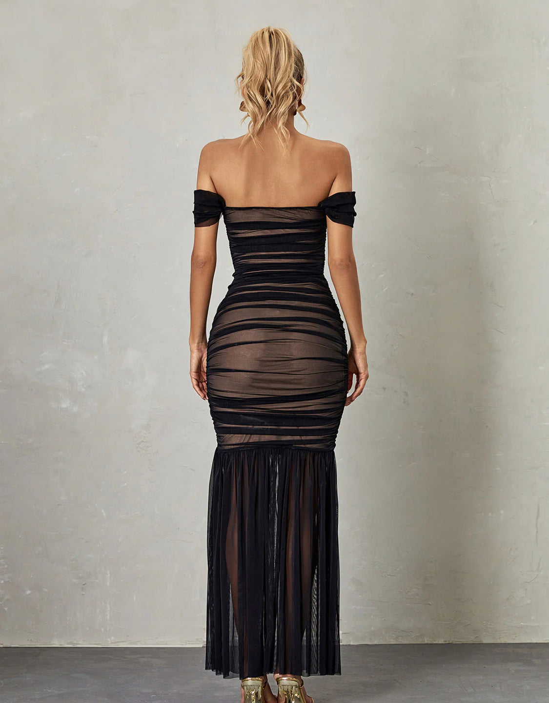 Denice ruched maxi dress