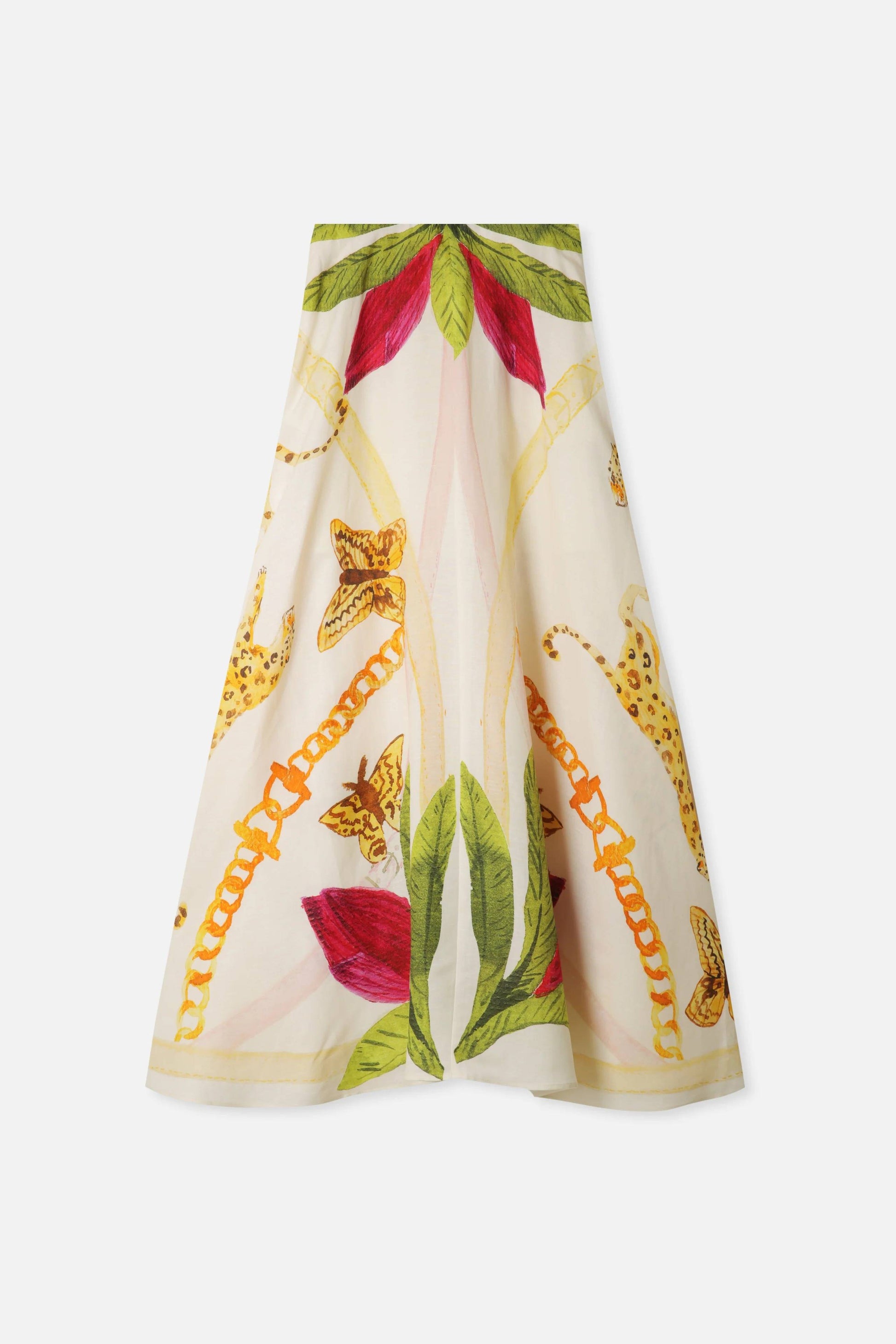 Printed Lace-Up Top And Skirt Set