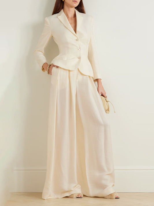 Elegant Tailored Waist Blazer