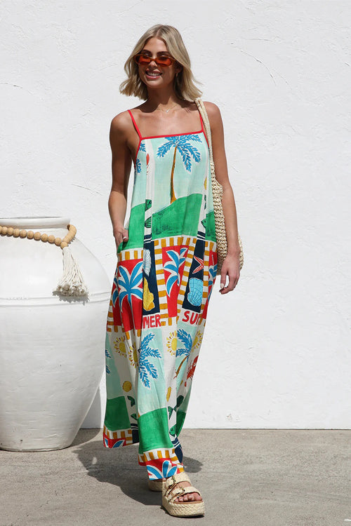 Glowing Presence Printed Maxi Dress