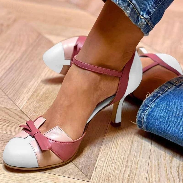 Juliette | Two-tone Stiletto Heels with Bow