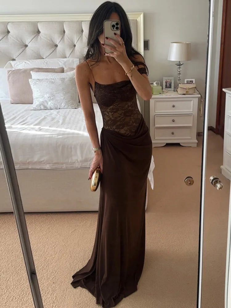 NINA OFF SHOULDER LACE MAXI DRESS