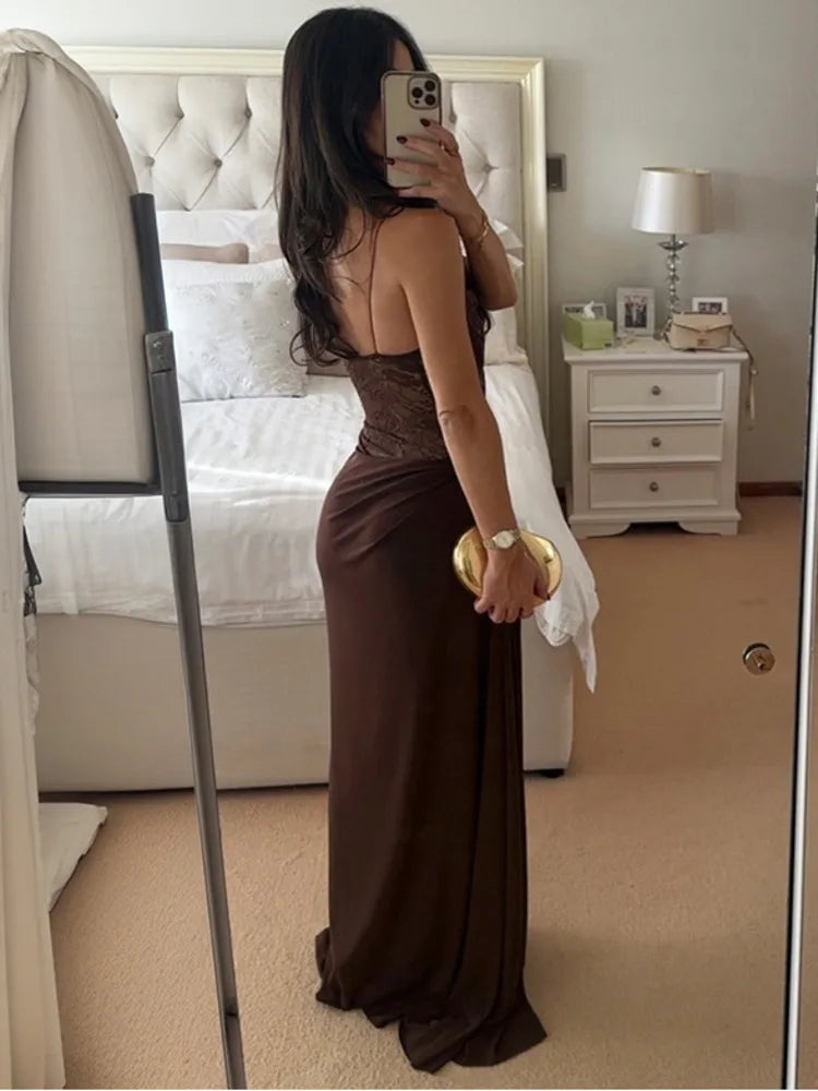 NINA OFF SHOULDER LACE MAXI DRESS