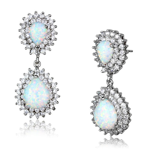 Dazzling Opal Earrings – Rhodium 925 Sterling Silver