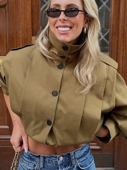 Sarah | Cropped Pea Coat Jacket