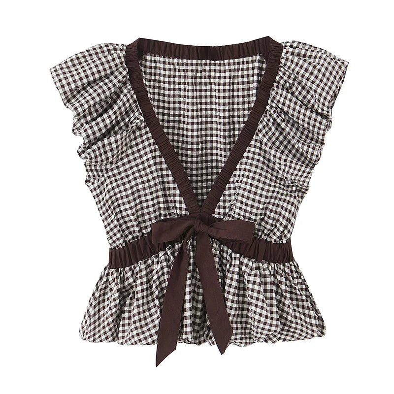 SARA PLAID BLOUSE