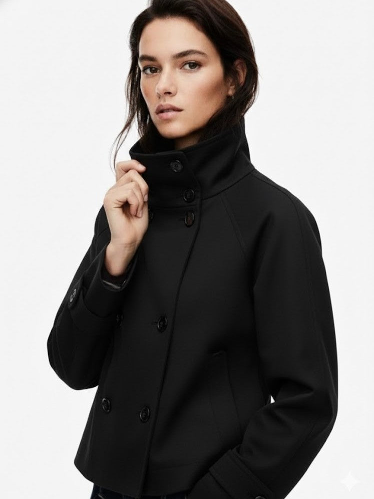 Clara | Blend High-Neck Short Coat