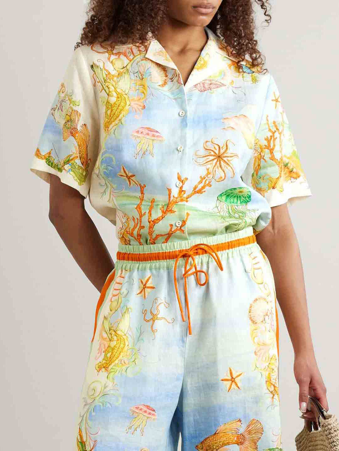 Unique Fantasy Ocean Coral Print Shirt Multicolor