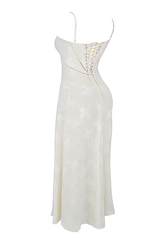 Floral Tie-Back Maxi Dress - Ivory