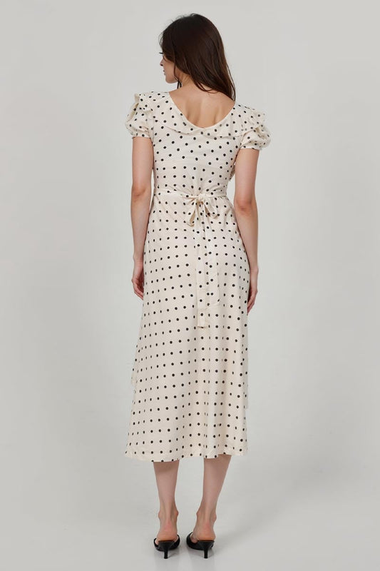 ALISE POLKA DOT MIDI DRESS