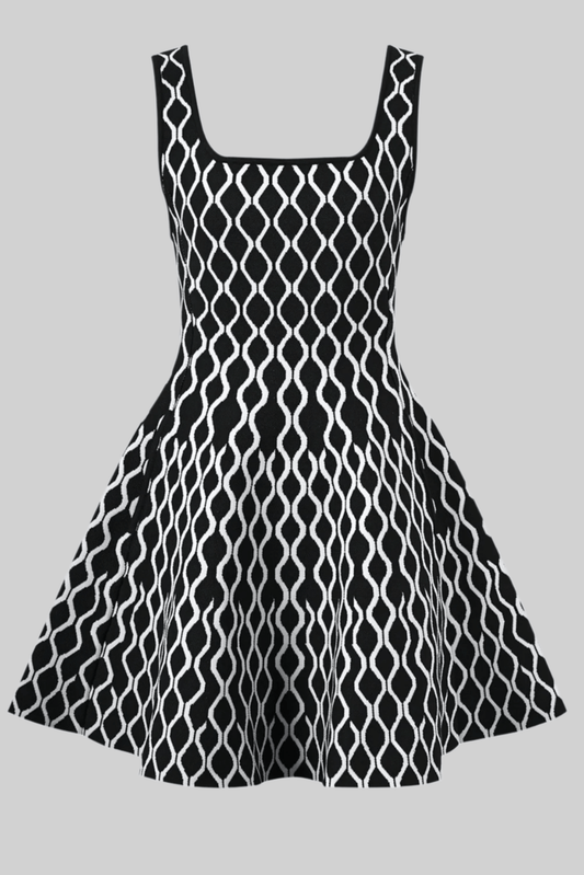 NELA PLAID MINI DRESS BLACK Black
