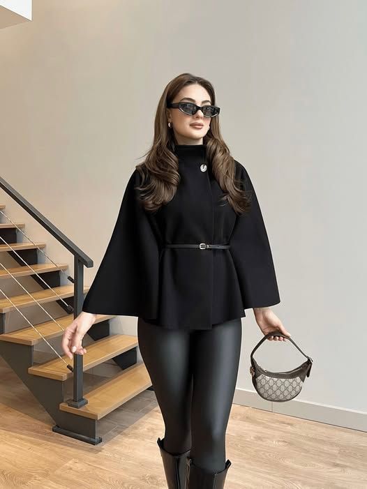 Adele | Poncho Belted Cape Coat