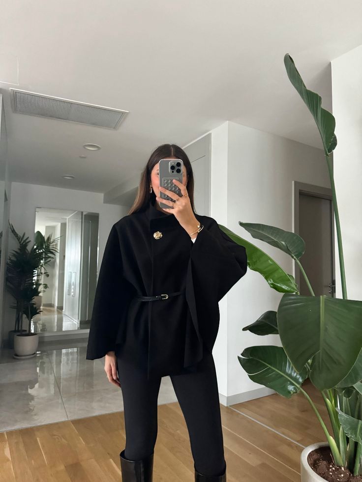 Adele | Poncho Belted Cape Coat