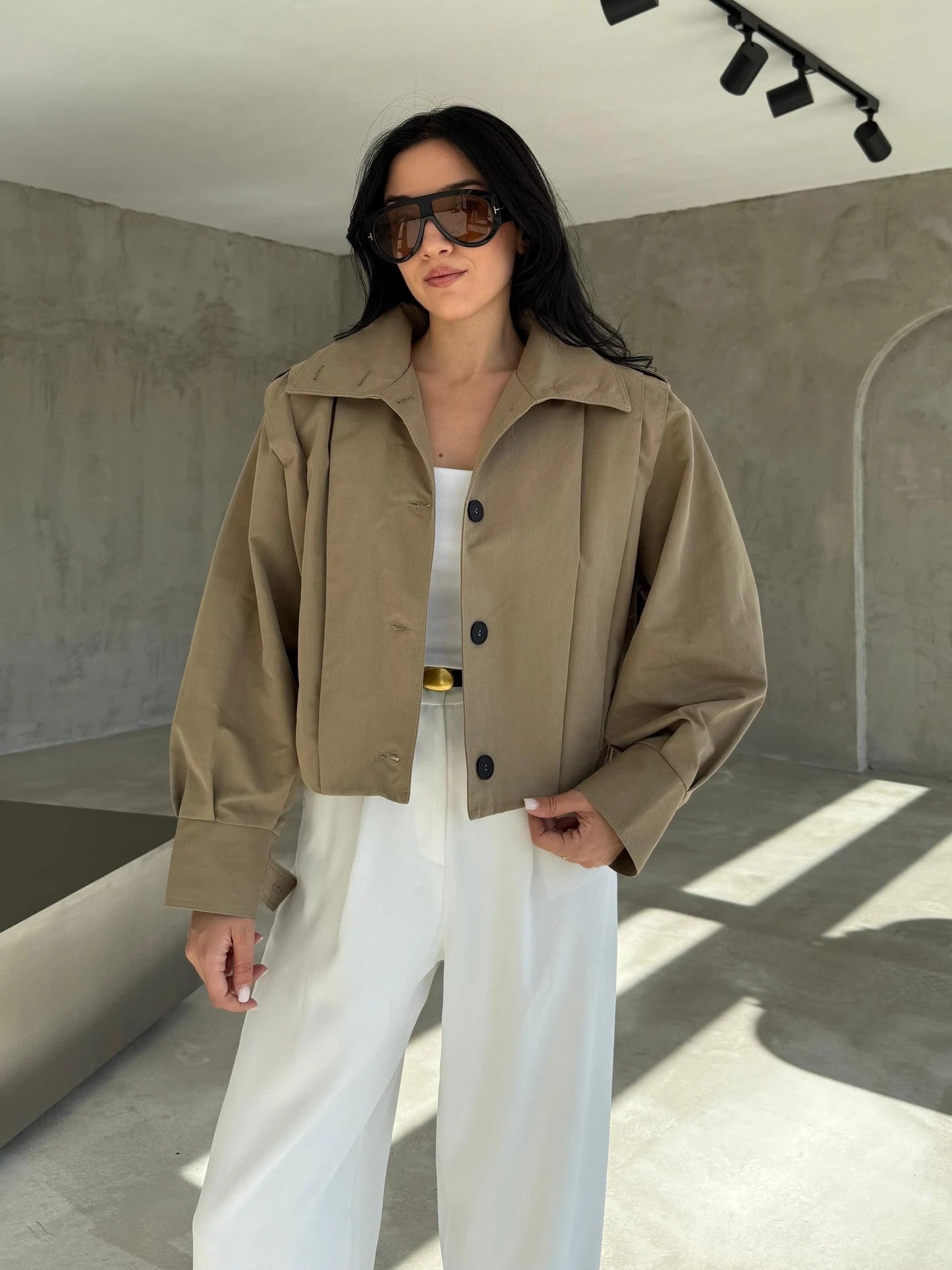 Sarah | Cropped Pea Coat Jacket