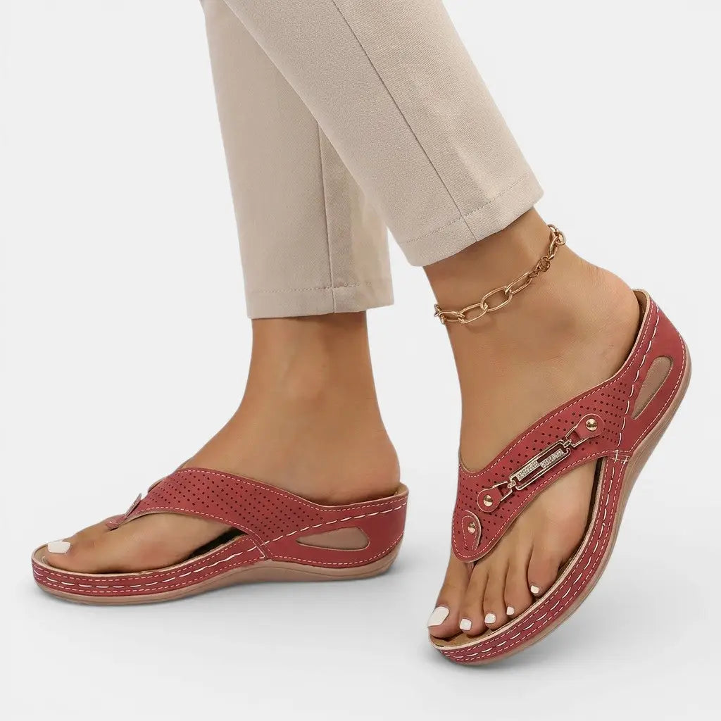 Everyday — Adjustable Casual Sandals With Lightweight Comfortable Everyday Design Red