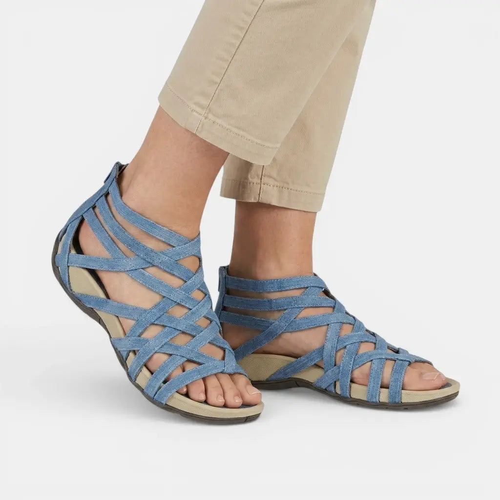 Skyblue — Adjustable Orthopedic Sandals With Elegant Comfortable Summer Design Light Blue
