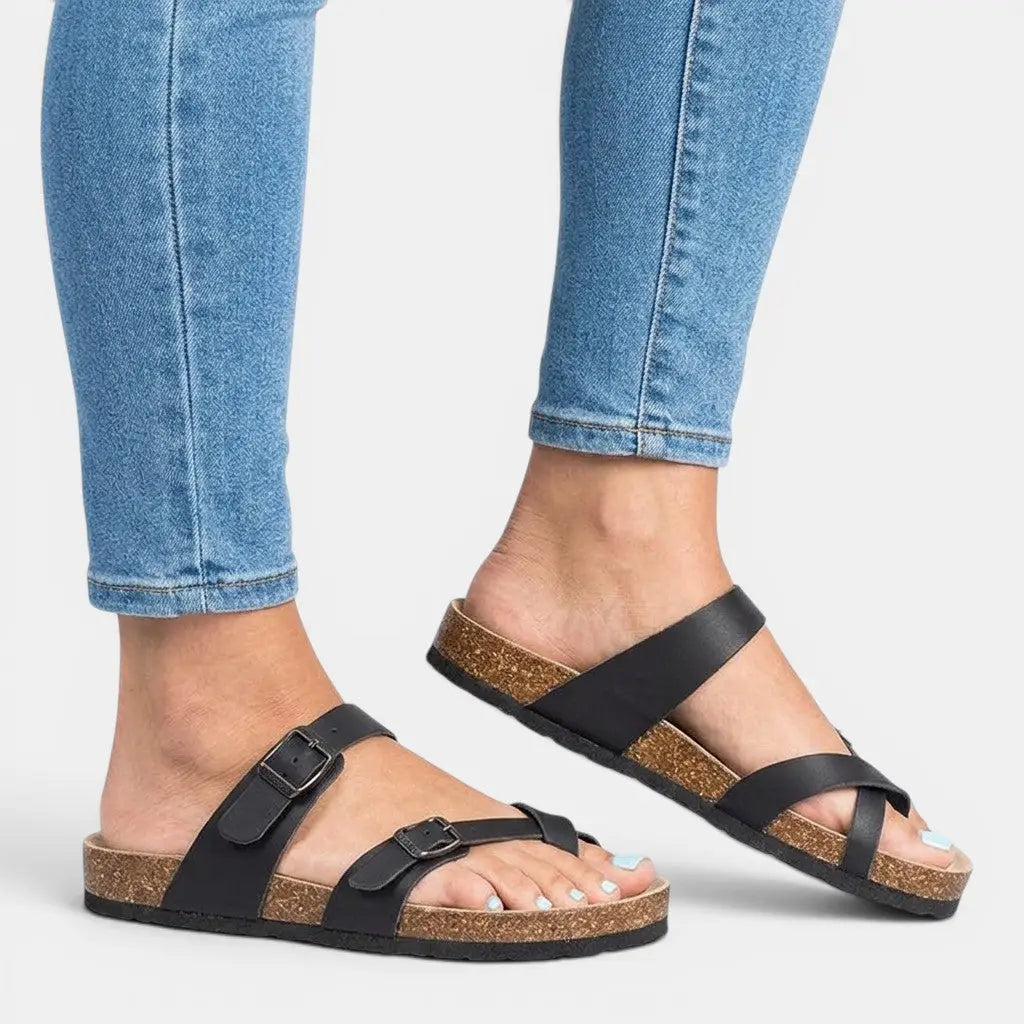 Longstrap — Adjustable Orthopedic Sandals With Comfortable Lightweight Long Strap Design Brown with long strap