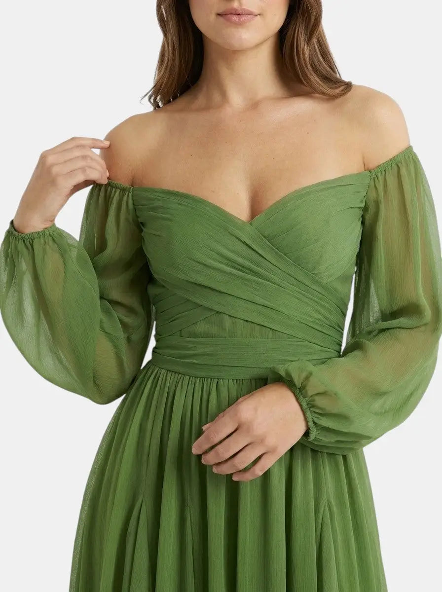 Marisia — Breathable Fabric Mini Dress With Elegant Wrap Summer Design And Pleated Skirt