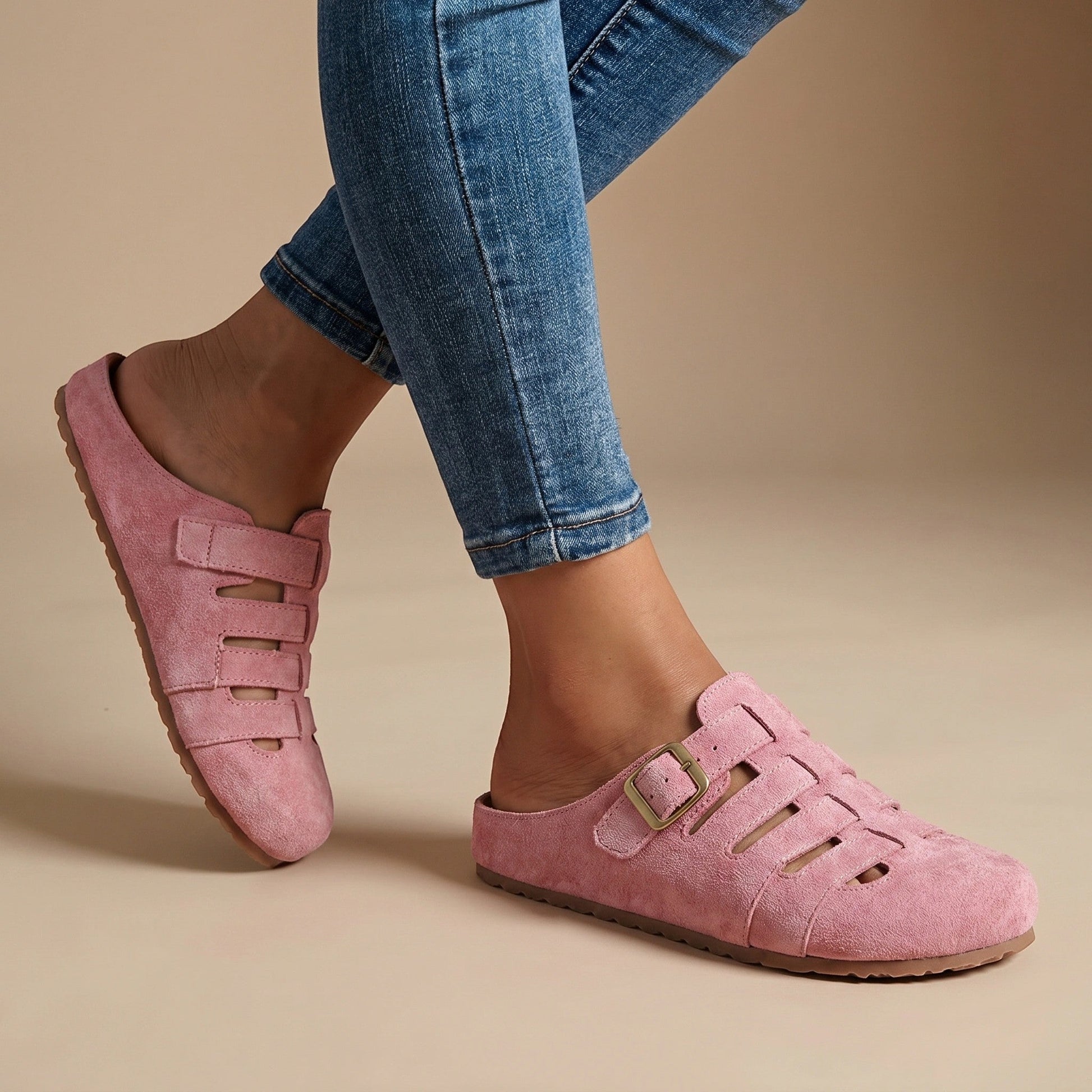 Camille — Breathable Fabric Mules With Lightweight Slip-On Summer Design Pink