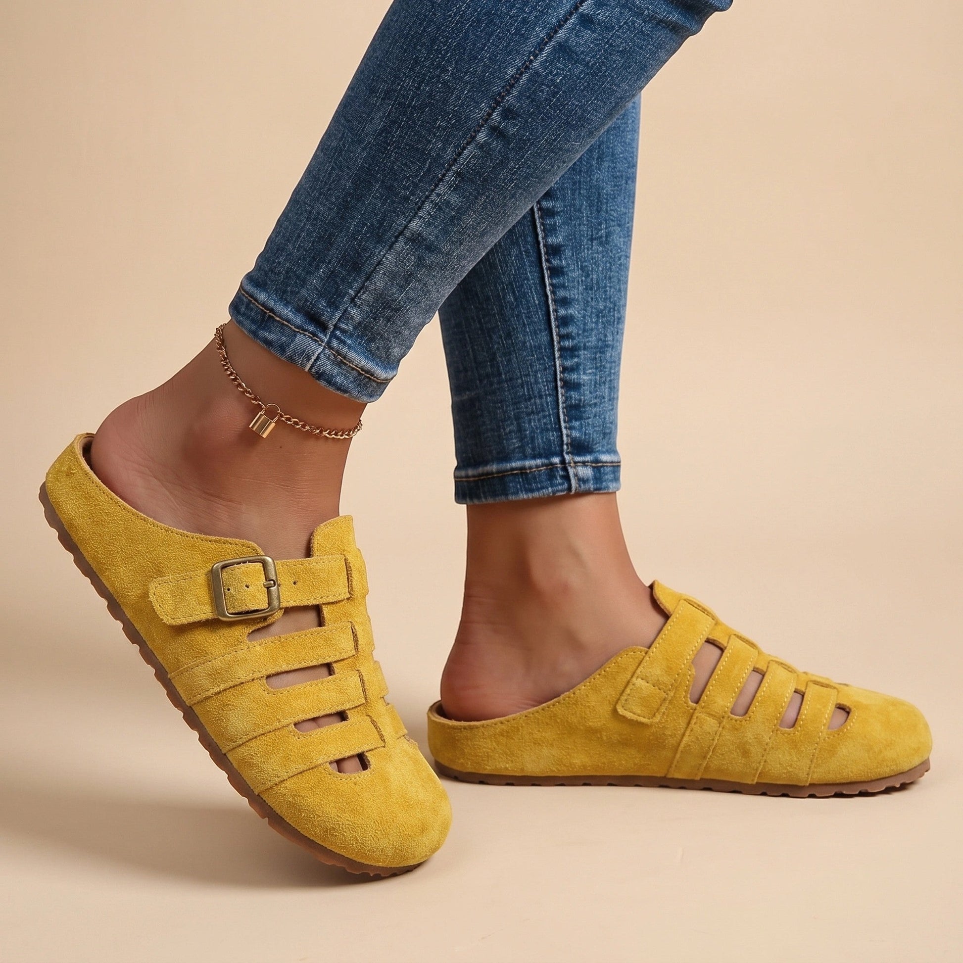 Camille — Breathable Fabric Mules With Lightweight Slip-On Summer Design Yellow